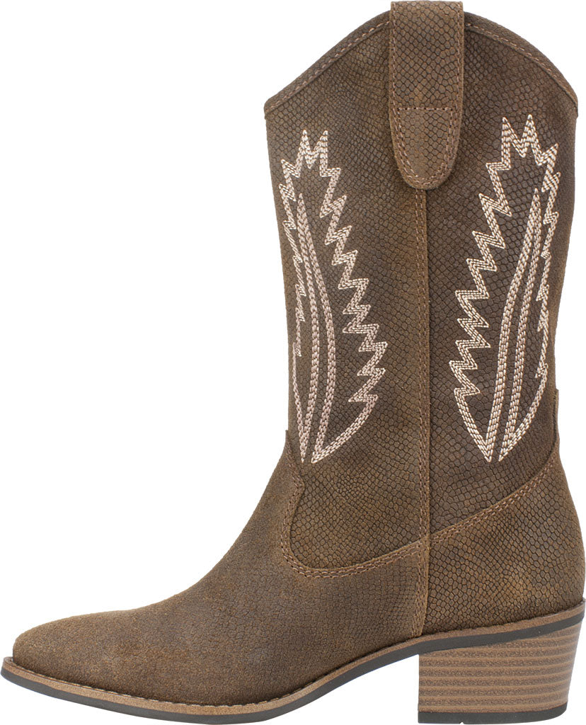 White Mountain Women's Caraway Cowgirl Boot Leather Brown Size 6.5 M