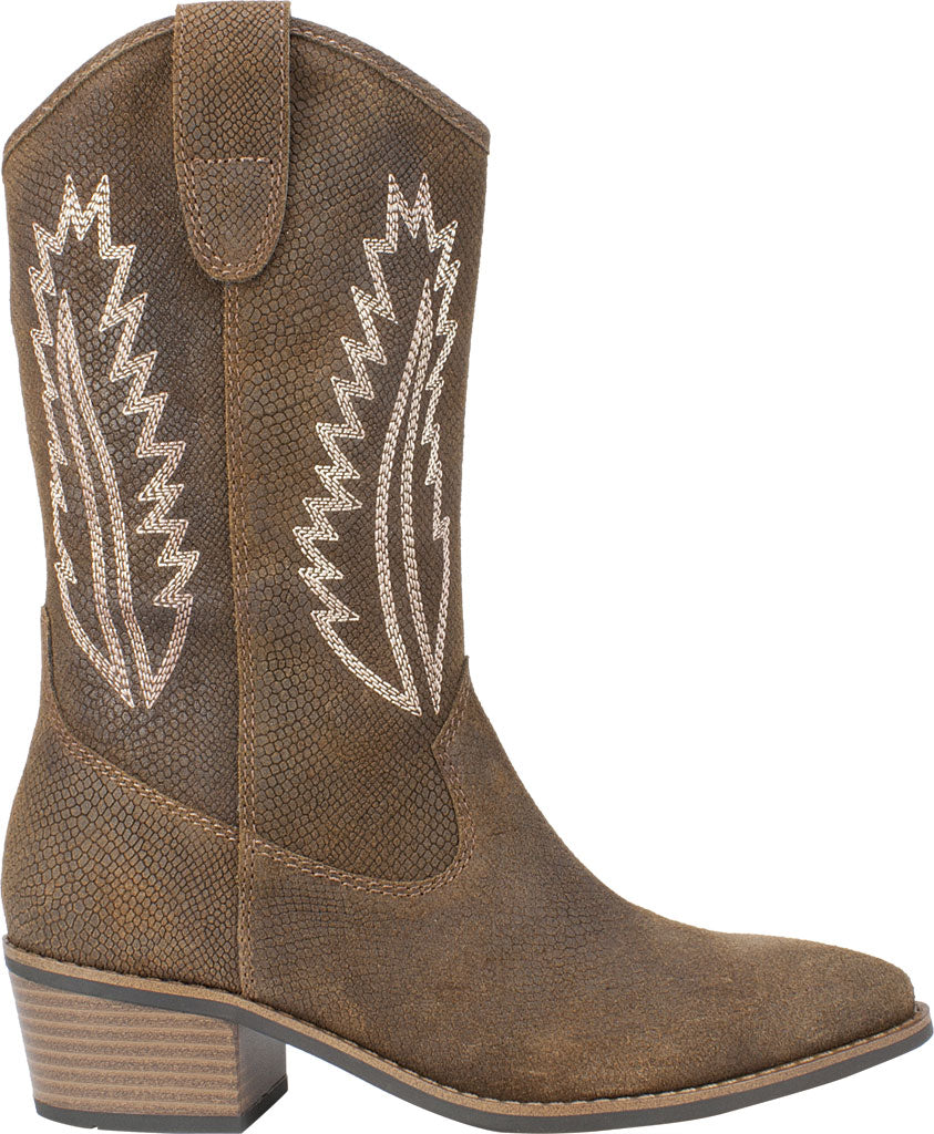 White Mountain Women's Caraway Cowgirl Boot Leather Brown Size 6.5 M