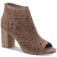 American Rag Women's Round Toe Block Heel Zip up Leather Shootie Brown Size 11 M
