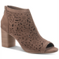 American Rag Women's Round Toe Block Heel Zip up Leather Shootie Brown Size 11 M