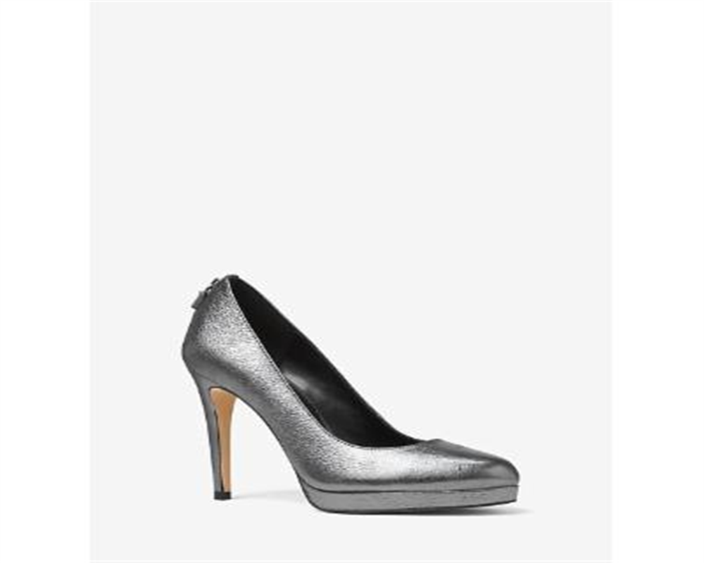 Michael Kors Women's Antoinette Pump Closed Toe Anthracite Sandale Silver Size 8.5 M
