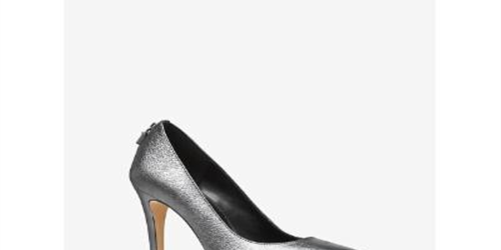 Michael Kors Women's Antoinette Pump Closed Toe Anthracite Sandale Silver Size 8.5 M