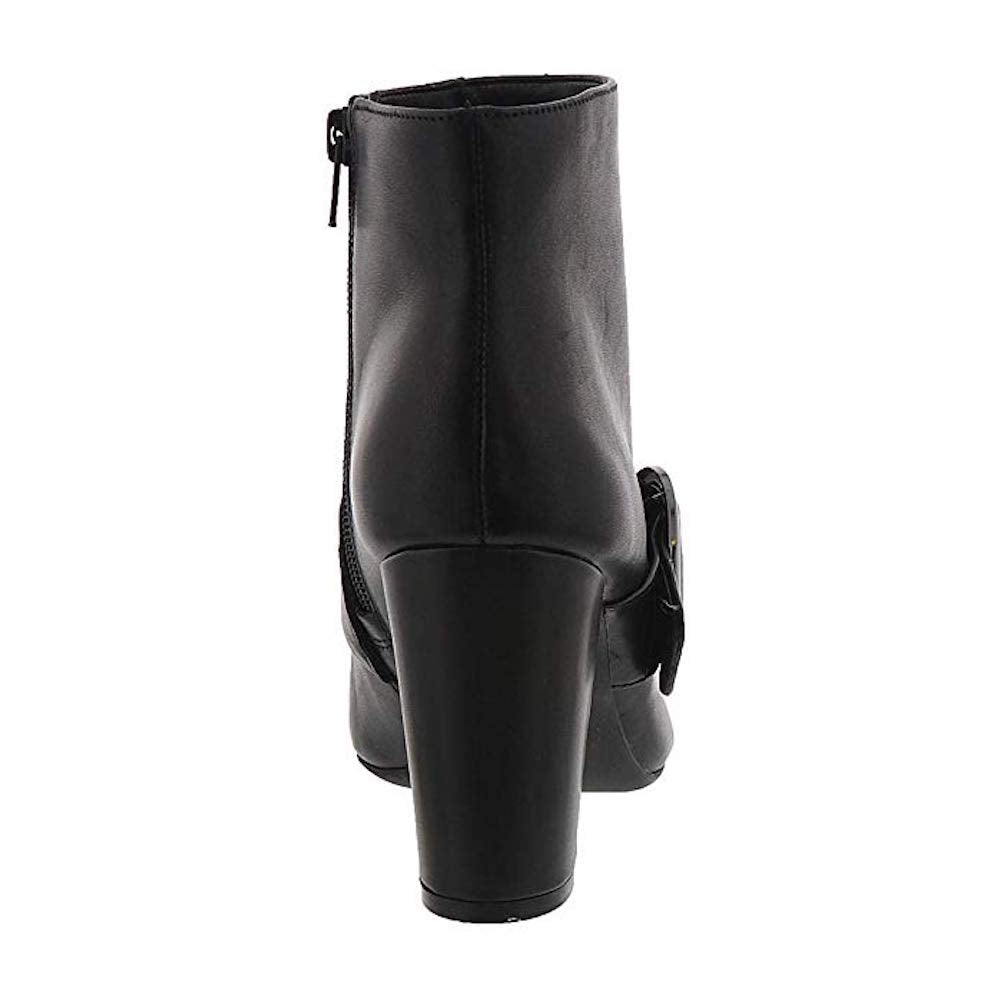 Anne Klein Women's Novo Leather Almond Toe Fashion Boots Black Size -5M
