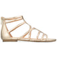 Material Girl Women's Sira Fabric Open Toe Casual Sandals Gold Size -7.5M