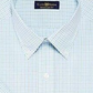 Club Room Men's Sage and Blue Gingham Short-Sleeved Dress Shirt Blue Size 14.5