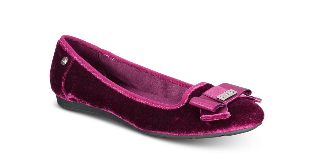 Anne Klein Women's Alivia Round Toe Ballet Flats -Wine Size  5 M