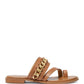 Michael Kors Women's Bergen Leather Open Toe Casual Brown Size 7.5