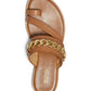 Michael Kors Women's Bergen Leather Open Toe Casual Brown Size 7.5