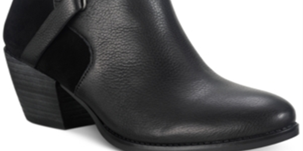 American Rag Women's Ashlyn Leather Leather Booties Black Size 7 M