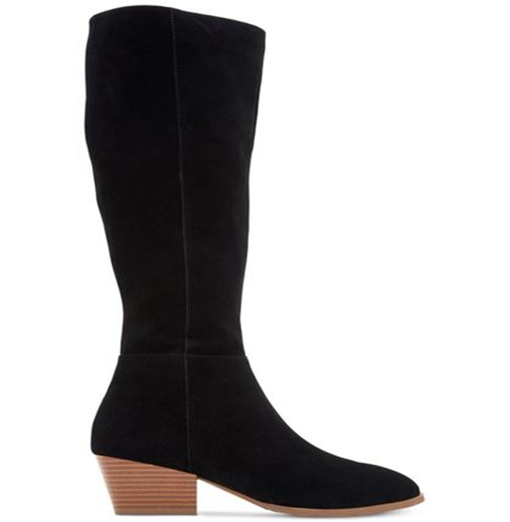 Style & Co. Women's Izalea Leather Almond Toe Knee High Fashion Black Size 8 M