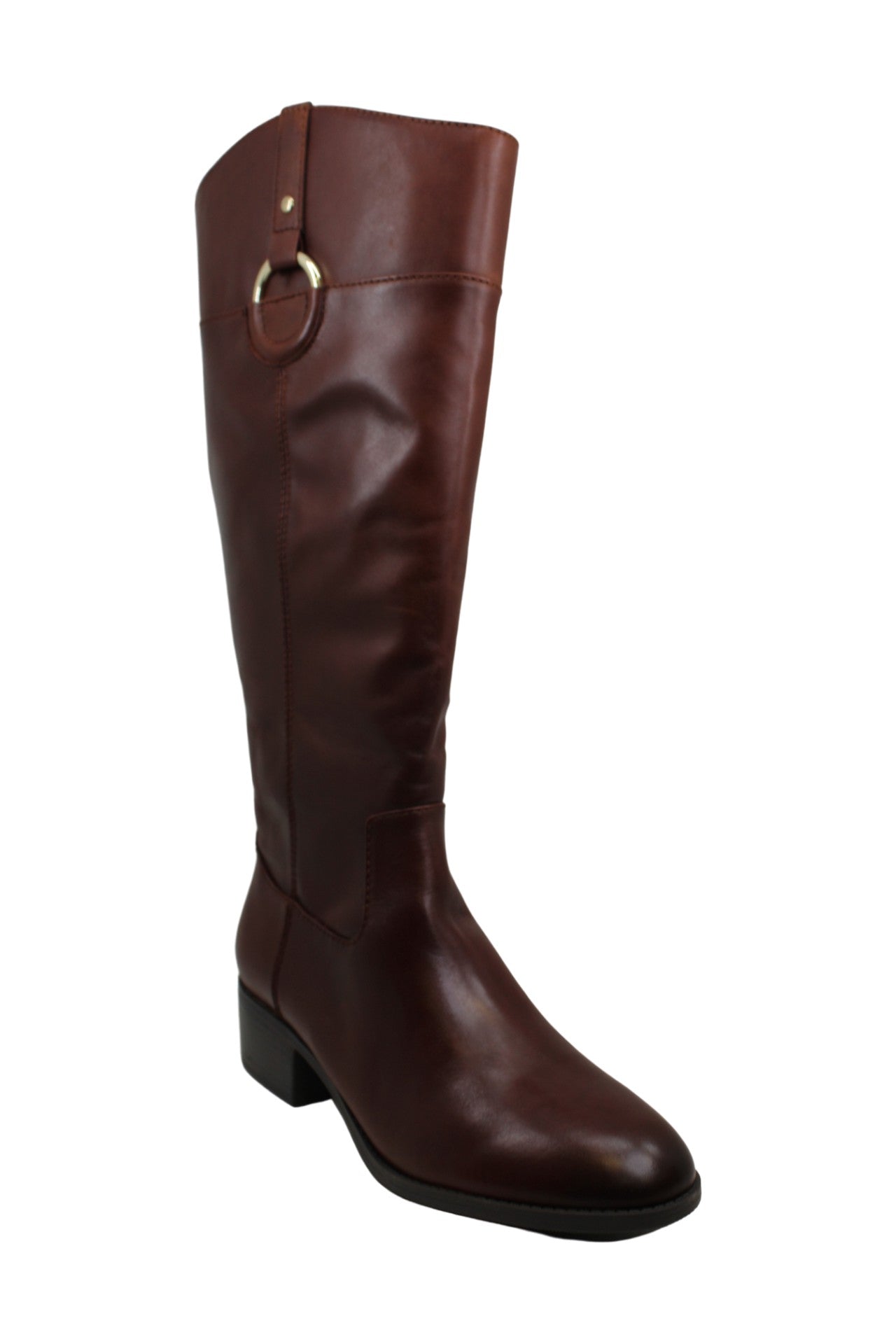 Alfani Women's Bexleyy Leather Almond Toe Mid Calf Fashion Boots Brown Size 11M