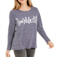 Style & Co Women's  Sparkle Graphic Sweatshirt  Sparkle Snowflake Blue Size XS
