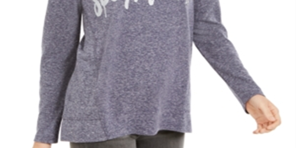 Style & Co Women's  Sparkle Graphic Sweatshirt  Sparkle Snowflake Blue Size XS