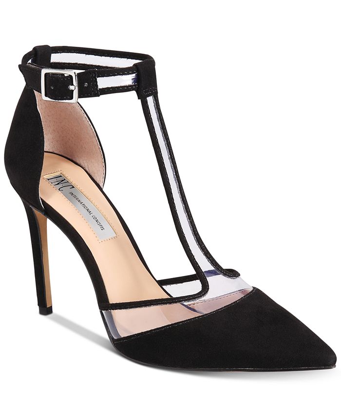 INC International Concepts Women's Leather Pointed Toe Ankle Strap Shoes Pink Size 8.5 M