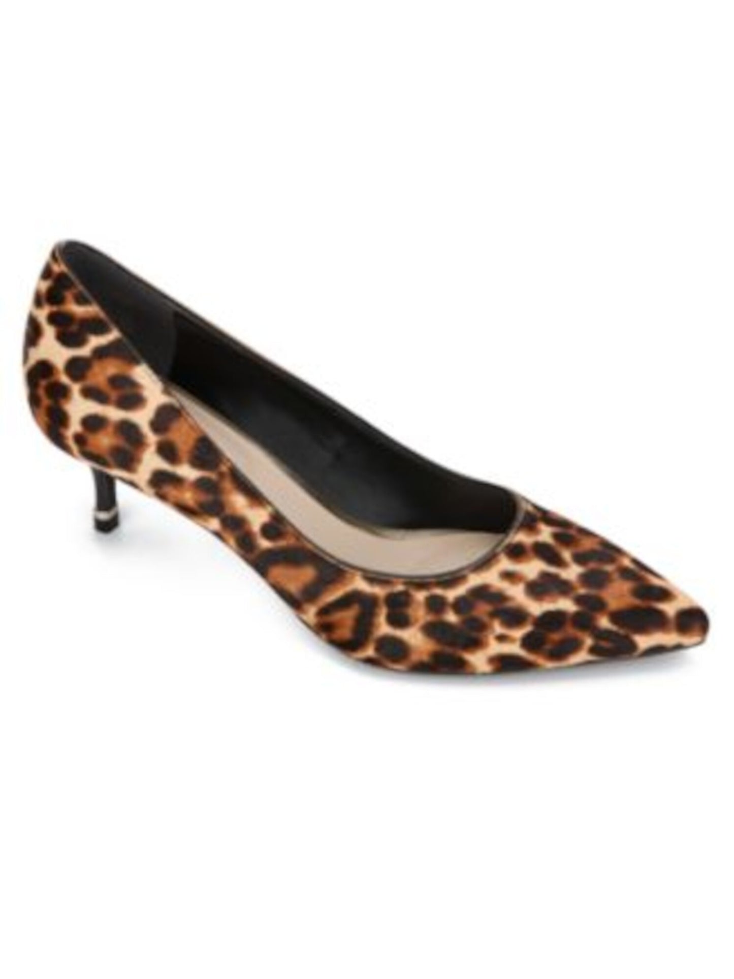 Kenneth Cole Reaction Women's Leopard Print Morgan Pointed Toe Kitten Heel Slip on Pumps Brown Size 7.5 M