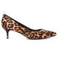 Kenneth Cole Reaction Women's Leopard Print Morgan Pointed Toe Kitten Heel Slip on Pumps Brown Size 7.5 M