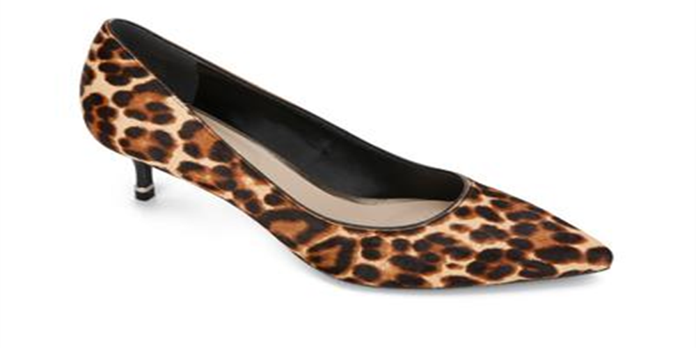 Kenneth Cole Reaction Women's Leopard Print Morgan Pointed Toe Kitten Heel Slip on Pumps Brown Size 7.5 M