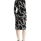 Lauren Ralph Lauren Women's Printed Long Sleeve V Neck Below the Knee Sheath Evening Dress Black Size 4