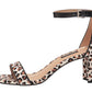 Nine West Women's  Pruce Block Heeled Sandal Multi Beige Size 1