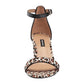 Nine West Women's  Pruce Block Heeled Sandal Multi Beige Size 1