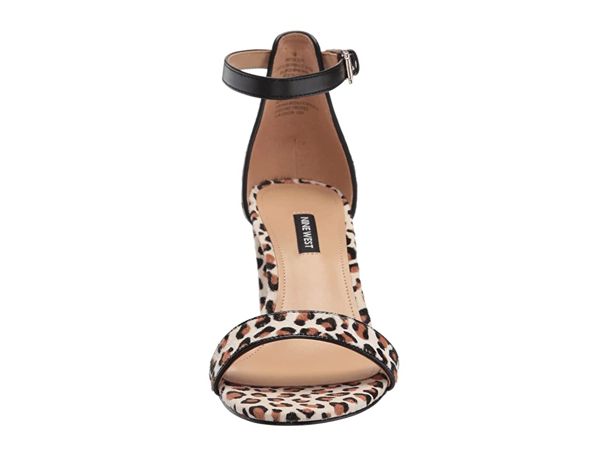 Nine West Women's  Pruce Block Heeled Sandal Multi Beige Size 1