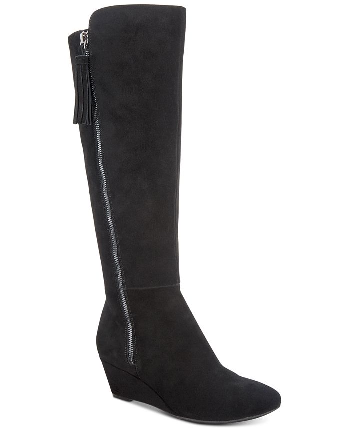 Anne Klein Women's Alanna Fabric Almond Toe Mid-Calf FashionBrown Size 8 WC
