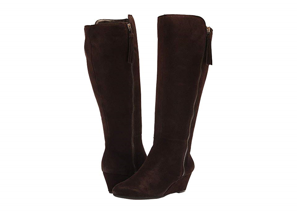 Anne Klein Women's Alanna Fabric Almond Toe Mid-Calf FashionBrown Size 8 WC