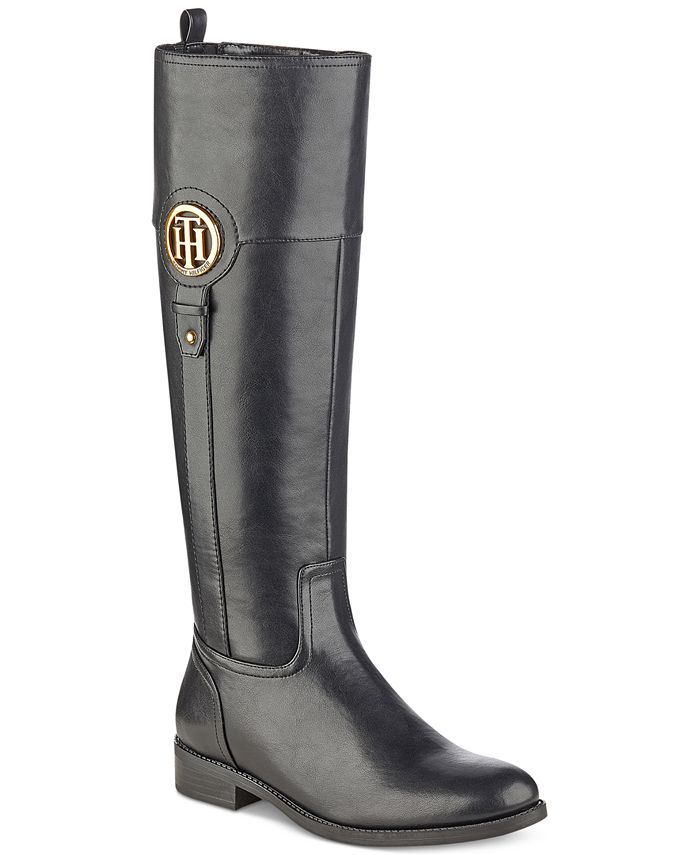 Tommy Hilfiger Women's Ilia4 Almond Toe Knee High Fashion Black Size 5.5 M