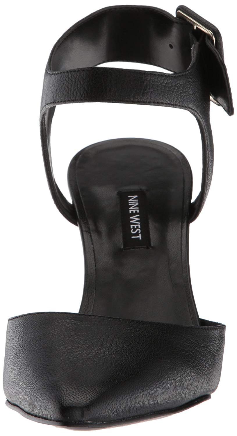 Nine West Women's Elisabeti Leather Ankle Strap Pumps Black Size 8 M
