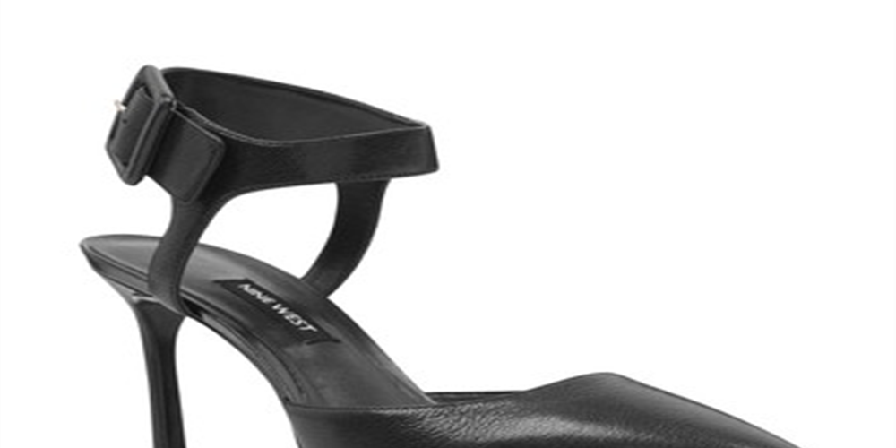 Nine West Women's Elisabeti Leather Ankle Strap Pumps Black Size 8 M
