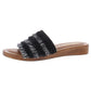 Bella Vita Women's Abi Italy Low Fringe Wedge Sandals BlackSize 8.5M