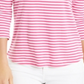 Charter Club Women's Supima Cotton Striped Top Pink Size Large