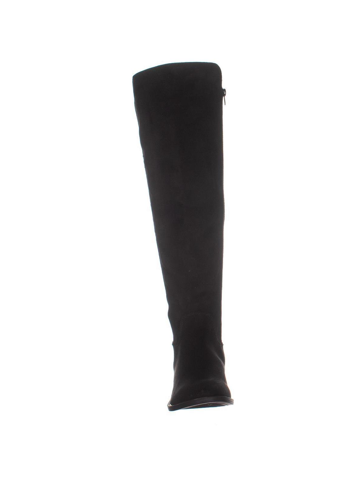 Material Girl Women's Darcell Round Toe Over Knee Riding Boots Black Size 9.5M