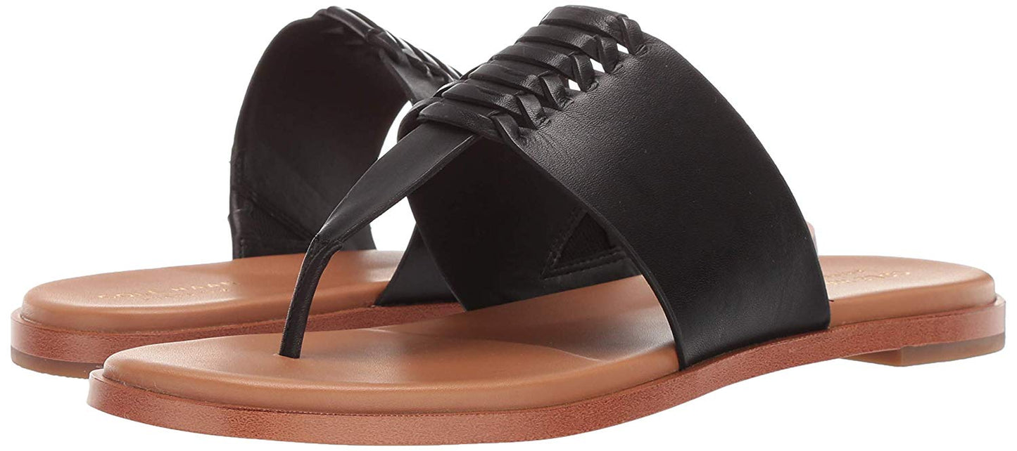 Cole Haan महिला फेलिक्स स्प्लिट टो कैजुअल टी-स्ट्रैप सैंडल काला साइज़ 9 बी