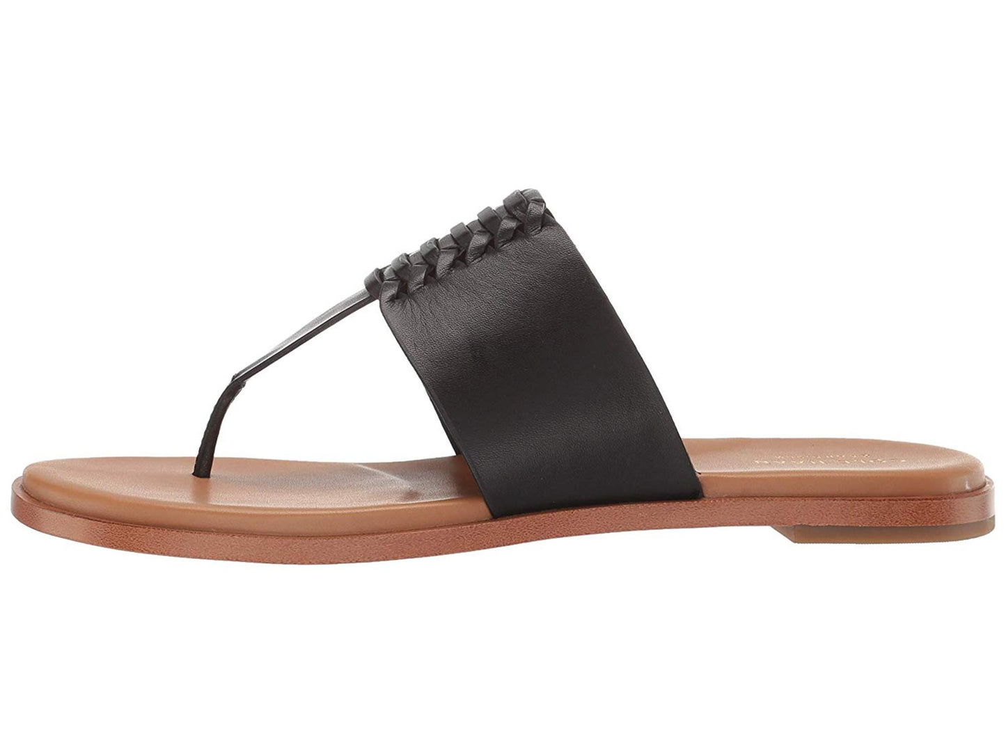 Cole Haan महिला फेलिक्स स्प्लिट टो कैजुअल टी-स्ट्रैप सैंडल काला साइज़ 9 बी