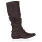 White Mountain Women's Fairfield Almond Toe Mid Calf Riding Boots Brown Size 6.5 M