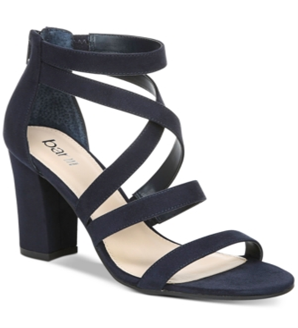 Bar III Women's Blythe Strappy Dress Sandals Navy  Size 5.5 M