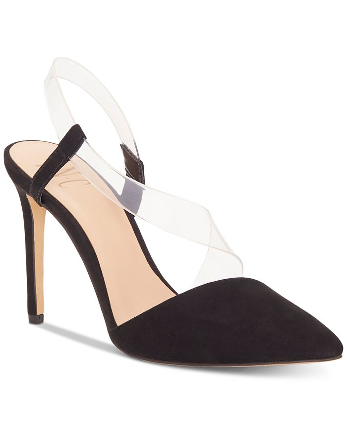 INC International Concepts Women's Pointed Toe Ankle Wrap Classic Pumps Black Size 10 M