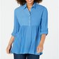 Style & Co Women's Petite Babydoll Tunic Shirt -Blue Size PP