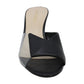 Enzo Angiolini Women's Adelia Leather Peep Toe Special Occasion Slide Sandals Black Size 8.5 M