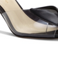 Enzo Angiolini Women's Adelia Leather Peep Toe Special Occasion Slide Sandals Black Size 8.5 M