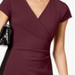 Crave Fame Women's Embroidered Cap Sleeve V Neck Above the Knee Faux Wrap Dress Purple Size X-Large