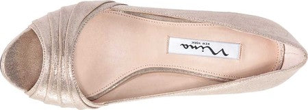 Nina Women's Chezare Open Toe Pump Brown Size 9.5 M