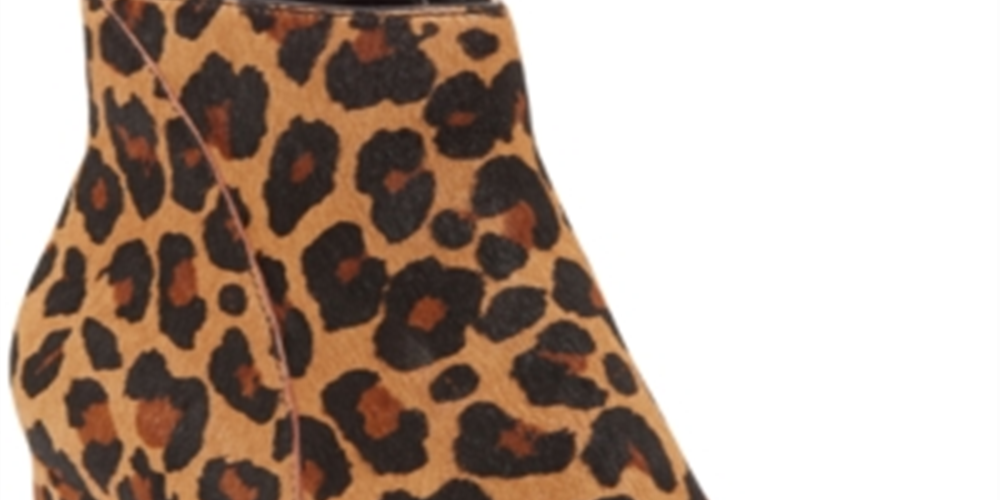 INC International Concepts Women's Floriann Calf Hair Animal Print Ankle Boots Brown Size 5.5 M