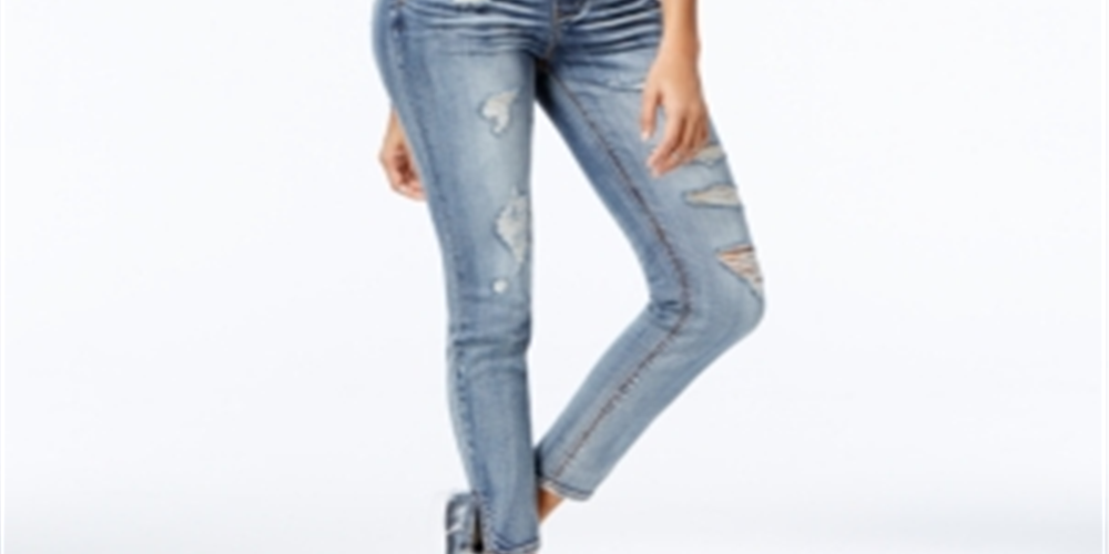 Dollhouse Juniors' Skinny Denim Overalls Blizzard Blue Size 5
