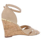 Nine West Women's Lilly Cut Out Open Toe Wedge Sandals Brown Size 9 M