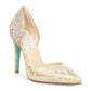 Betsey Johnson Women's Snake Yara Pumps Gold Size 7 M