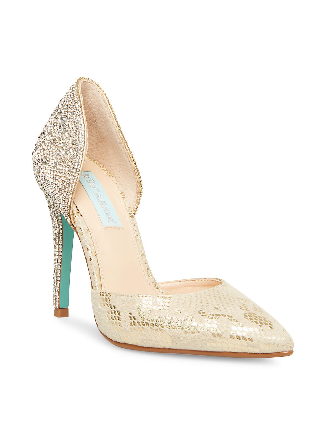 Betsey Johnson Women's Snake Yara Pumps Gold Size 7 M