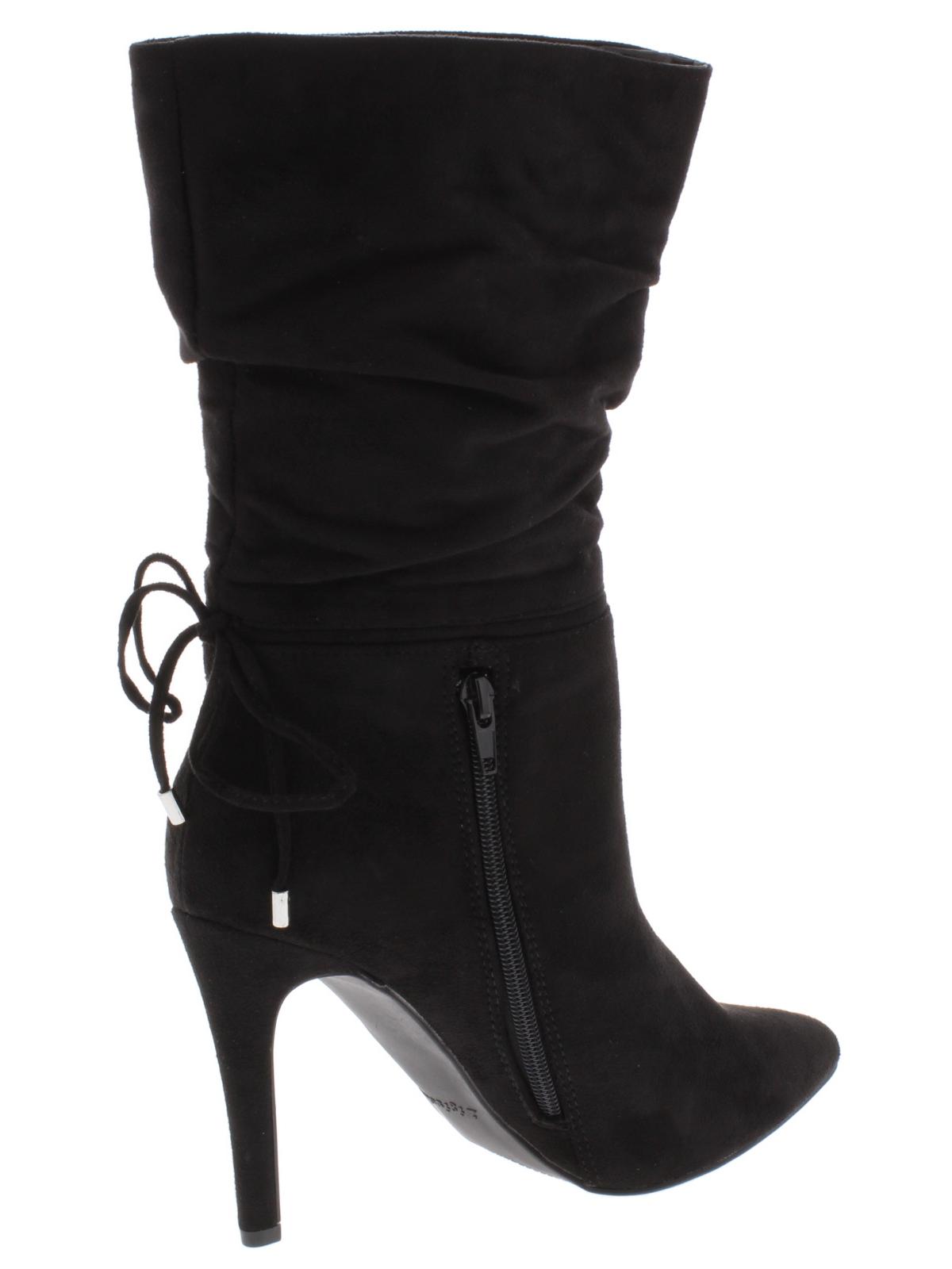 Zigi Soho Women's Jeenie Fabric Pointed Toe Mid Calf Fashion Boots Black Size 7 M