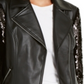 INC Women's Sequined Faux-Leather Moto Jacket Deep Black Size Small